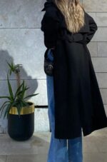 Pamuk Siyah Renk Trenç Kot - Görsel 4