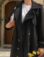 Pamuk Siyah Renk Trenç Kot - Görsel 2