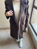 Kahve Astarlı Kaşe Kaban - Görsel 6