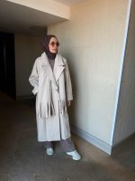 Oversize Atkılı Bej Kaban - Görsel 5