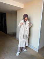 Oversize Atkılı Bej Kaban - Görsel 3