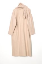 Oversize Atkılı Bej Kaban - Görsel 9