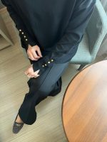 Siyah Bol Paça Scuba Pantolon