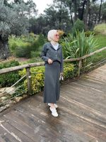 Koyu Yeşil Triko Simli Etekli Takım - Görsel 3